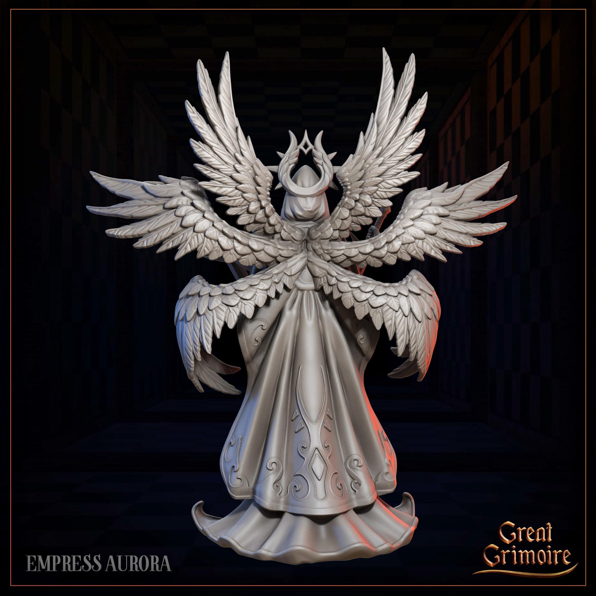 Empress Miniature, Aurora | Tabletop RPG Miniature | Great Grimoire | Roleplaying 3D Printed Fantasy Mini - 3DPrintDen