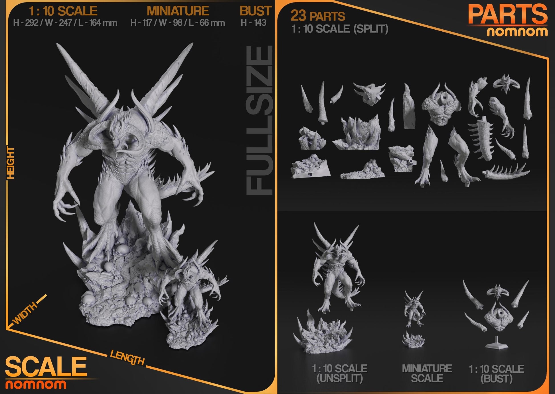 Dark Lord Figurine | Video Game Figurine | Nomnom Figures | 3D Printed Display Miniature Fanart