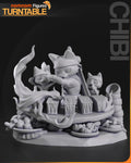 Chibi Meowscular Chef Figurine | Video Game Figurine | Nomnom Figures | 3D Printed Display Miniature Fanart