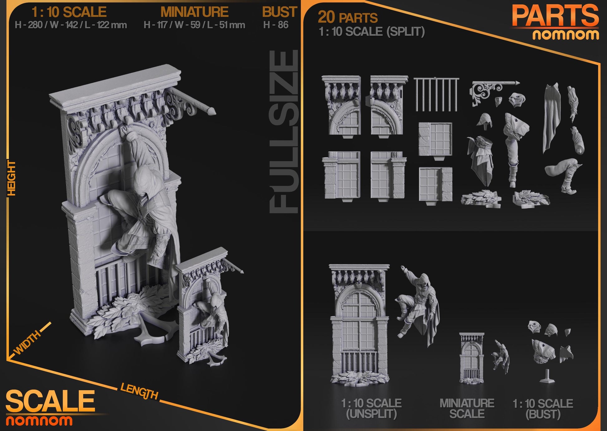 Ezio Figurine | Video Game Figurine | Nomnom Figures | 3D Printed Display Miniature Fanart