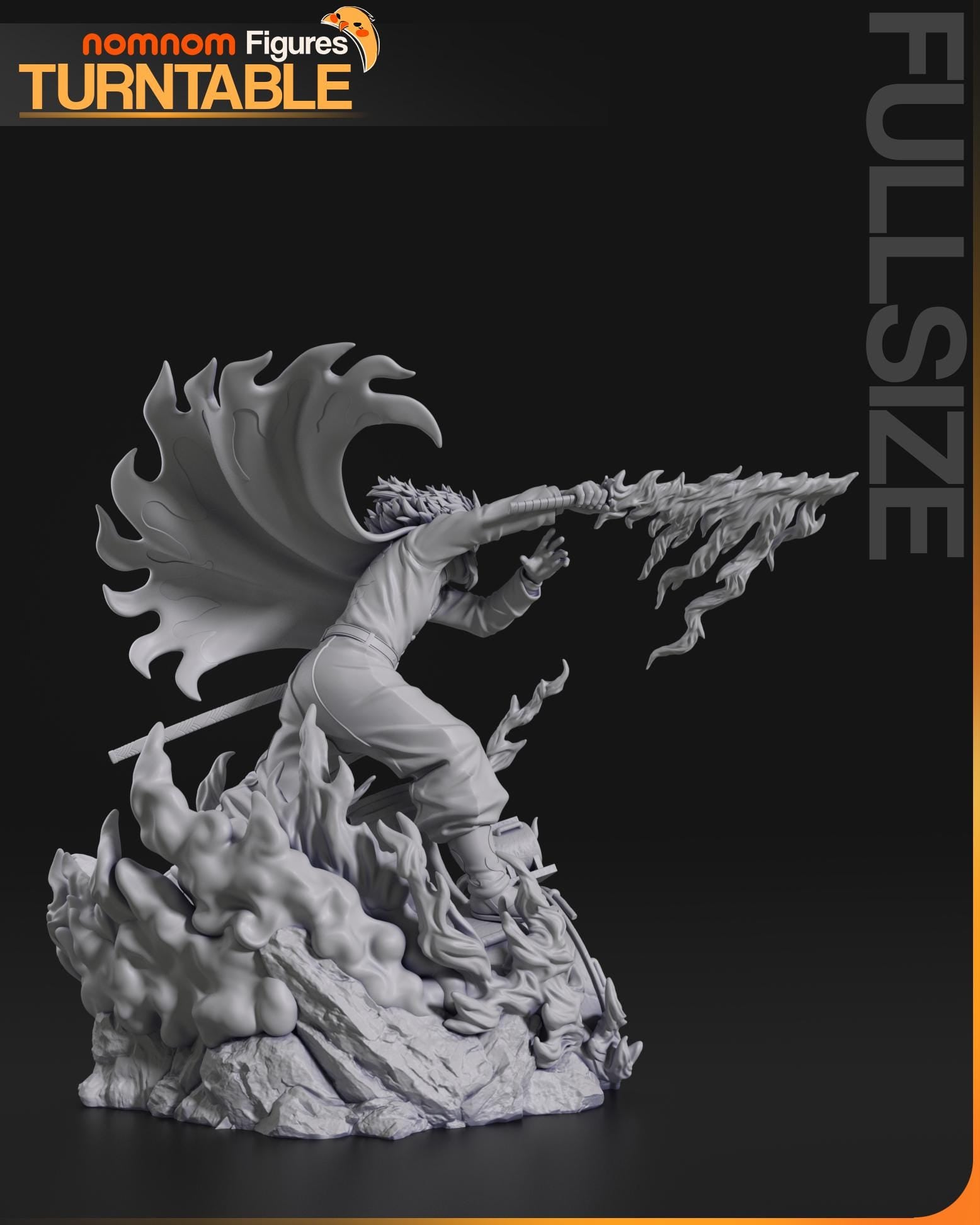 Rengoku Figurine | Anime Figurine | Nomnom Figures | 3D Printed Display Miniature Fanart