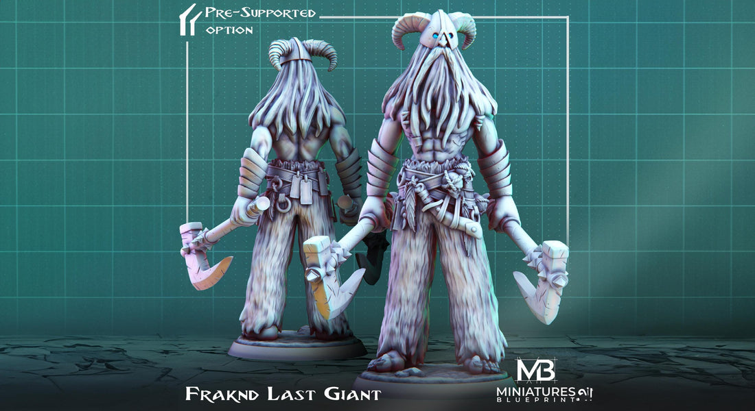 Last Giant Miniature, Fraknd | Tabletop RPG Miniature | Miniatures Blueprint | Roleplaying 3D Printed Fantasy Mini - 3DPrintDen
