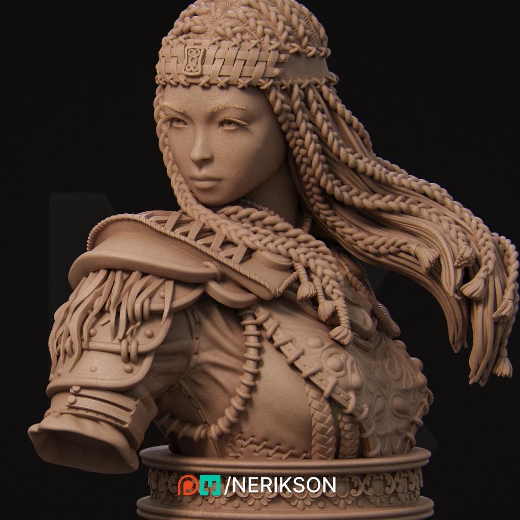 Undefeated Princess Bust, Tuya | Tabletop RPG Miniature | Nerikson | Roleplaying 3D Printed Fantasy Mini - 3DPrintDen