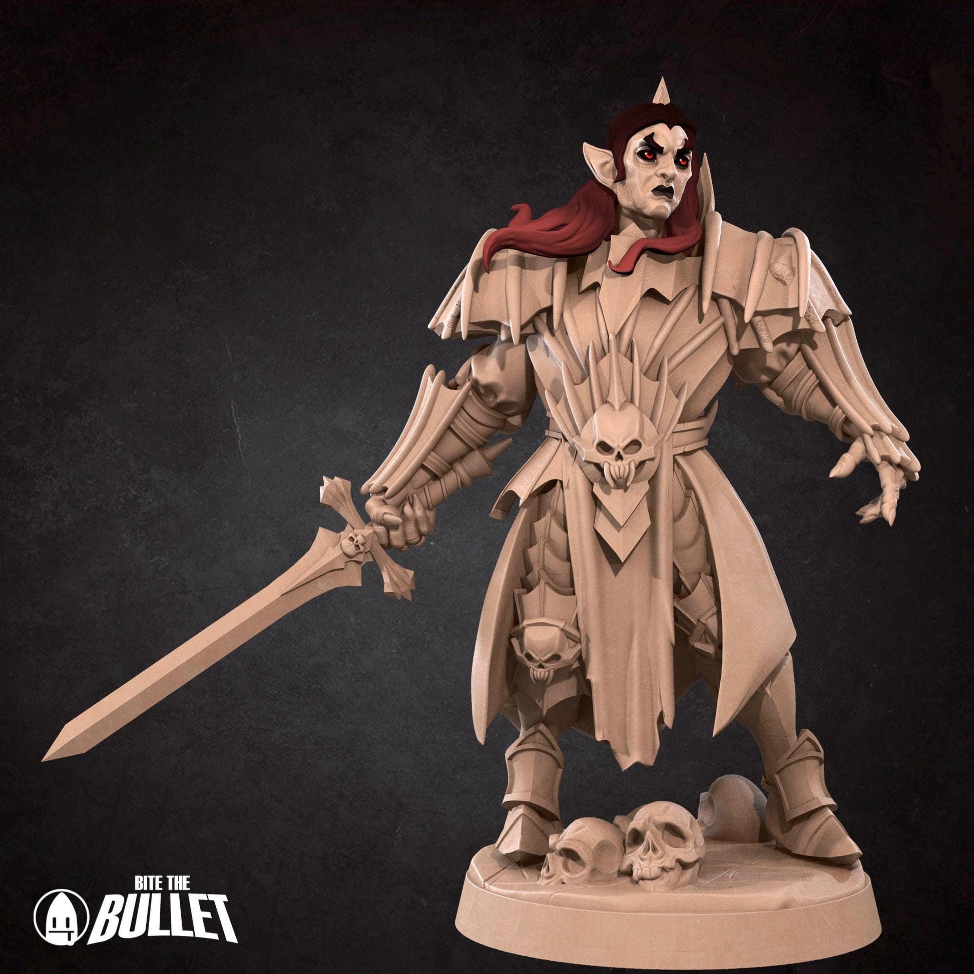 Vampire Necromancer Miniature | Tabletop RPG Miniature | Bite the Bullet | Roleplaying 3D Printed Fantasy Mini - 3DPrintDen