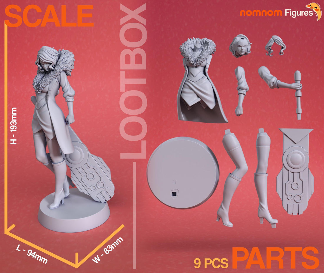 Red Figurine | Video Game Figurine | Nomnom Figures | 3D Printed Display Miniature Fanart