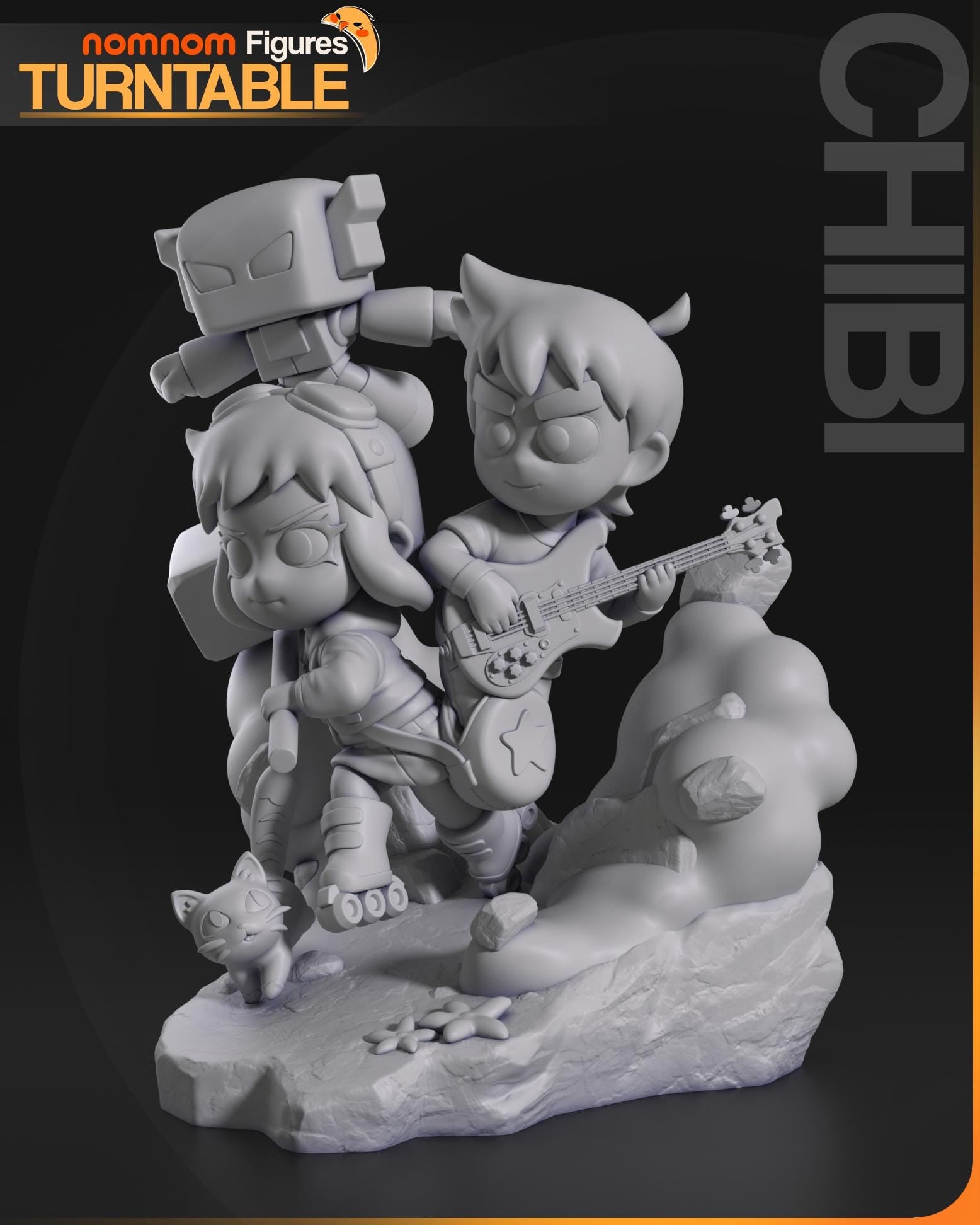 Chibi Scott Pilgrim Figurine | Figurine | Nomnom Figures | 3D Printed Display Miniature Fanart