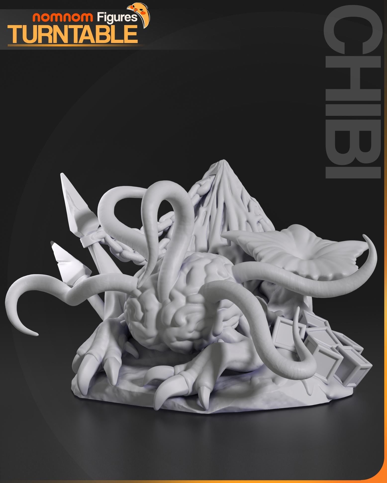Chibi Brain Creature Figurine | Video Game Figurine | Nomnom Figures | 3D Printed Display Miniature Fanart