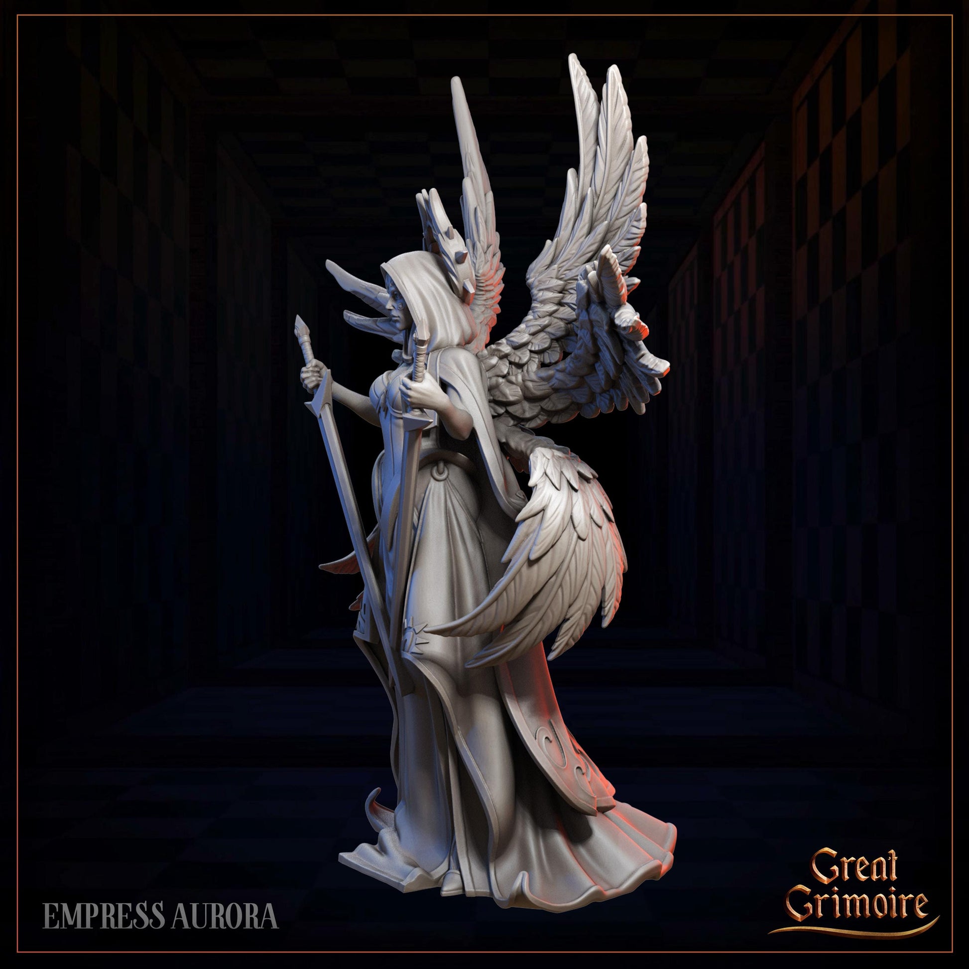 Empress Miniature, Aurora | Tabletop RPG Miniature | Great Grimoire | Roleplaying 3D Printed Fantasy Mini - 3DPrintDen