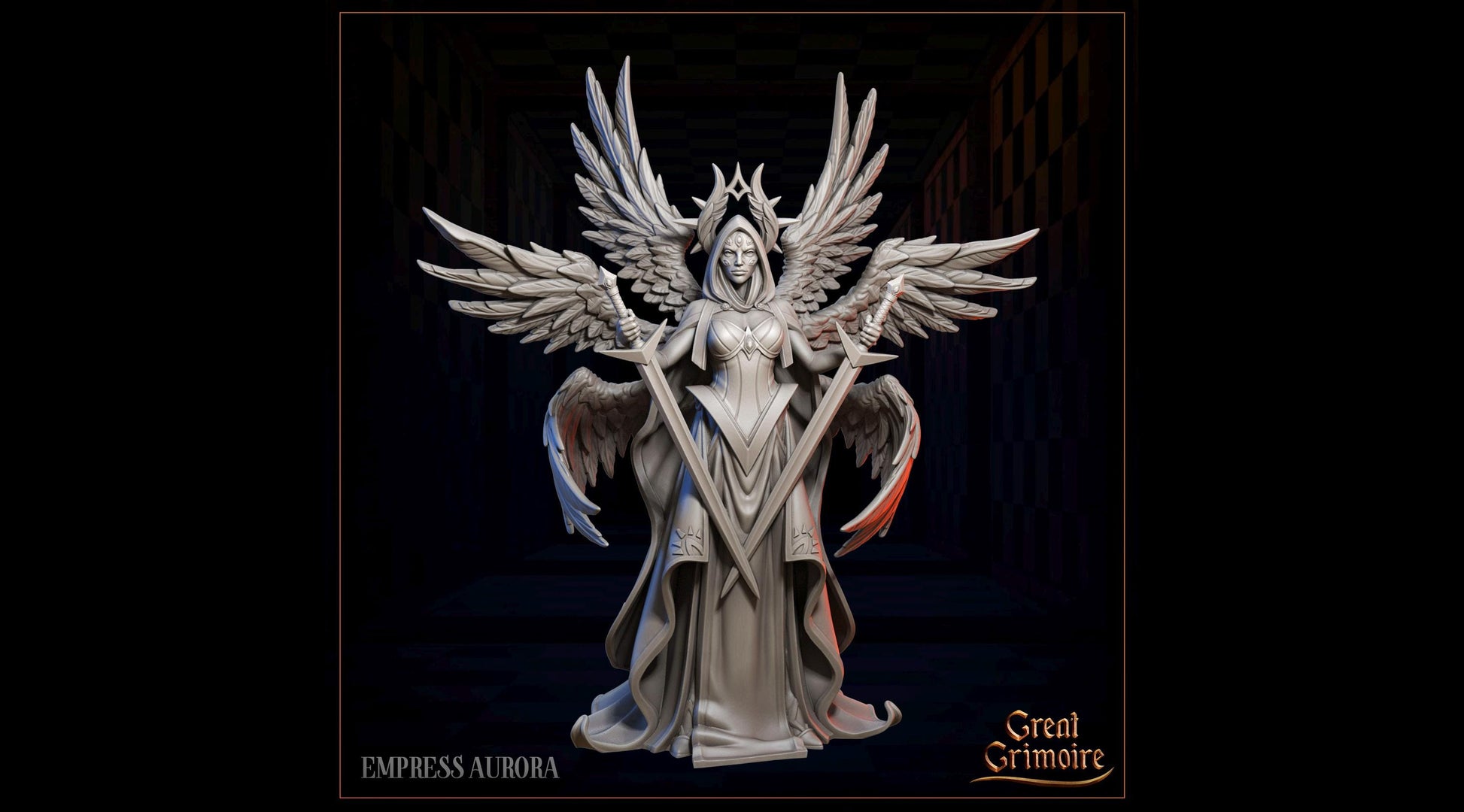 Empress Miniature, Aurora | Tabletop RPG Miniature | Great Grimoire | Roleplaying 3D Printed Fantasy Mini - 3DPrintDen