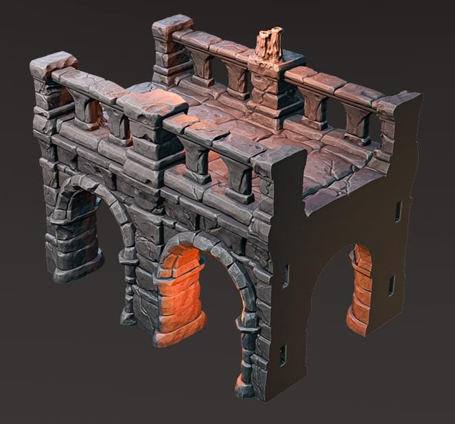 Elevated Road Ruins of Whisper Terrain Scenery | Makers Anvil | Roleplaying 3D Printed Fantasy Scenery | Miniature Building TTRPG - 3DPrintDen