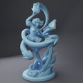 Female Genasi Miniature | Twin Goddess Miniatures | Tabletop RPG Miniature | Roleplaying 3D Printed Fantasy Mini - 3DPrintDen