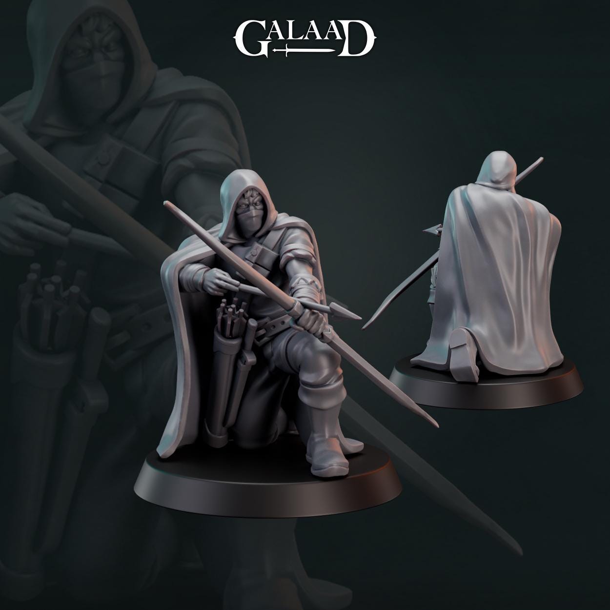 Ranger Miniature | Tabletop RPG Miniature | Galaad Miniatures | Roleplaying 3D Printed Fantasy Mini - 3DPrintDen