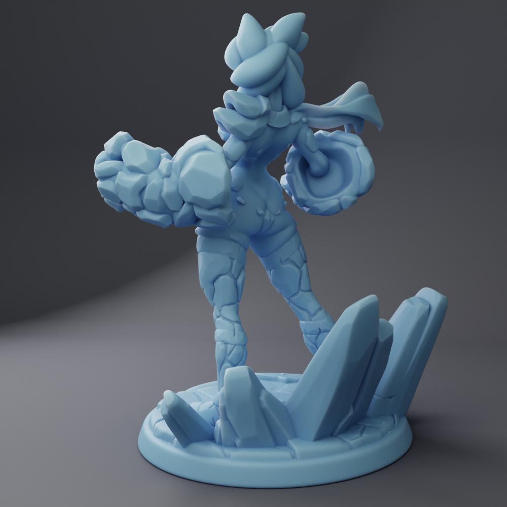 Magma Elemental Miniature, Tephra | Twin Goddess Miniatures | Tabletop RPG Miniature | Roleplaying 3D Printed Fantasy Mini - 3DPrintDen