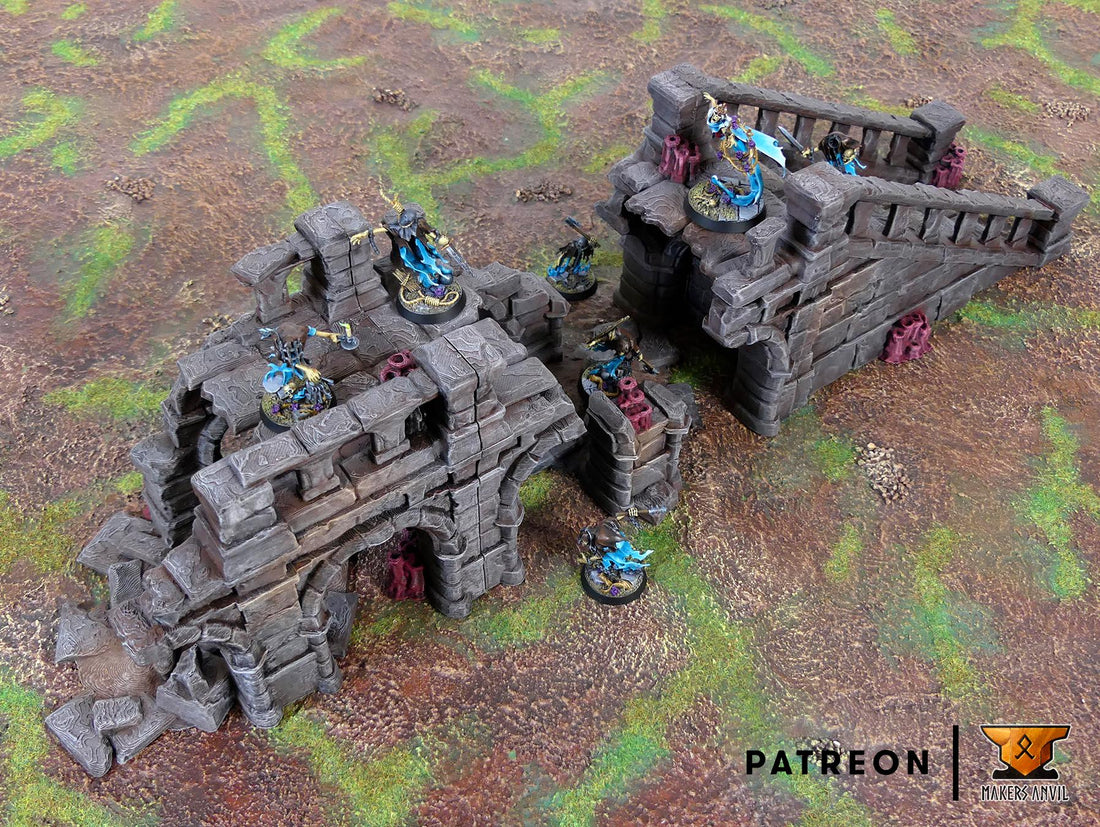 Elevated Road Ruins of Whisper Terrain Scenery | Makers Anvil | Roleplaying 3D Printed Fantasy Scenery | Miniature Building TTRPG - 3DPrintDen
