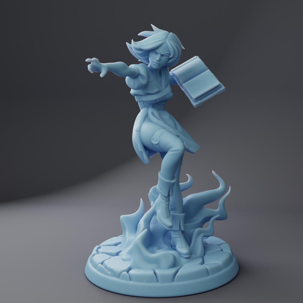 Female Genasi Miniature, Ellie | Twin Goddess Miniatures | Tabletop RPG Miniature | Roleplaying 3D Printed Fantasy Mini - 3DPrintDen