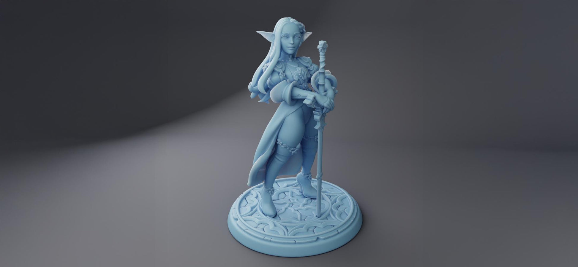 Female Elven Paladin Miniature, Melrissa | Twin Goddess Miniatures | Tabletop RPG Miniature | Roleplaying 3D Printed Fantasy Mini - 3DPrintDen