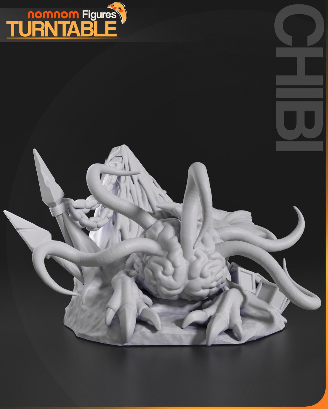 Chibi Brain Creature Figurine | Video Game Figurine | Nomnom Figures | 3D Printed Display Miniature Fanart