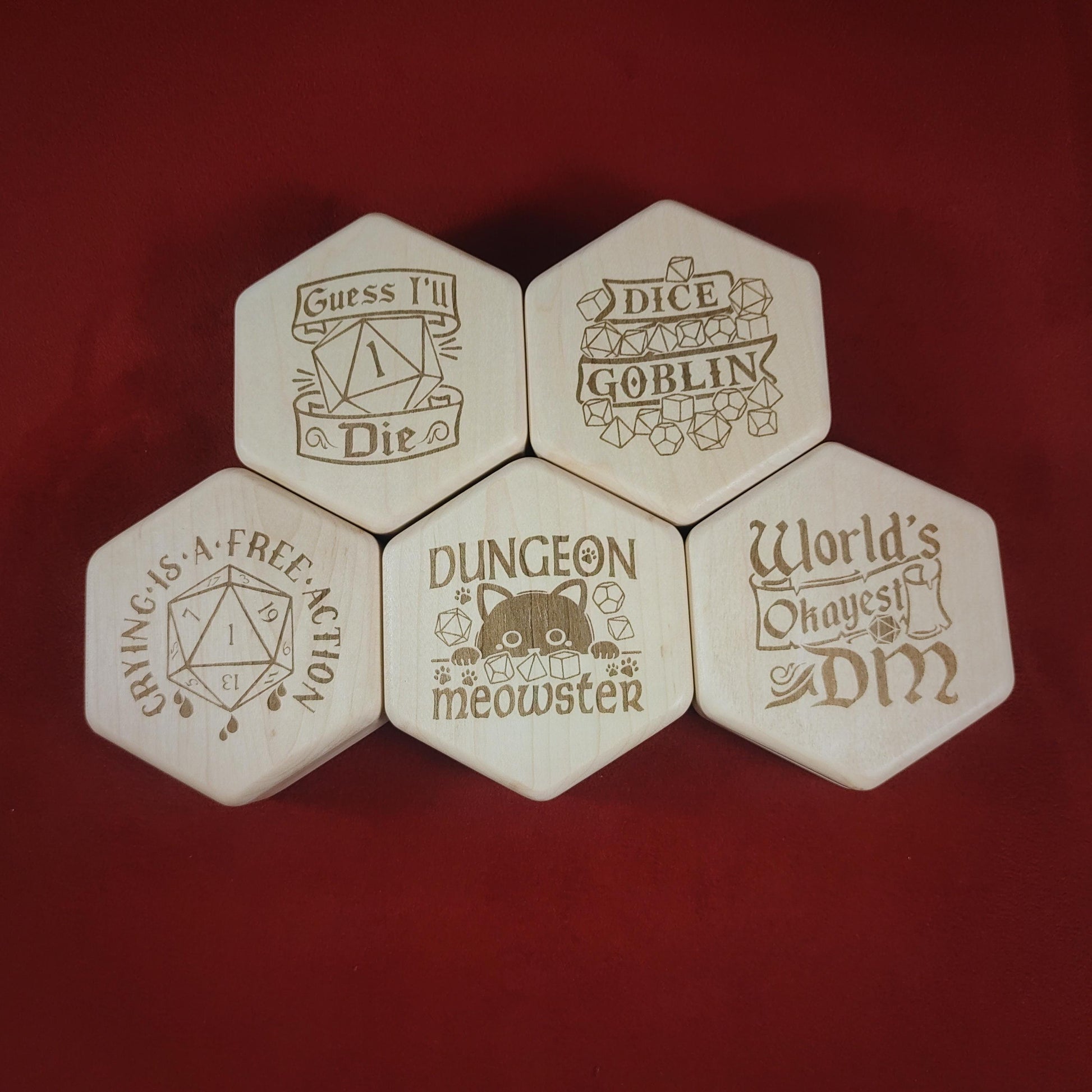 Engraved Wooden Dice Box | TTRPG DnD Dice Storage | Magnetic Case | Gaming Accessory | Gift Box | Solid Maple Exotic Wood - 3DPrintDen