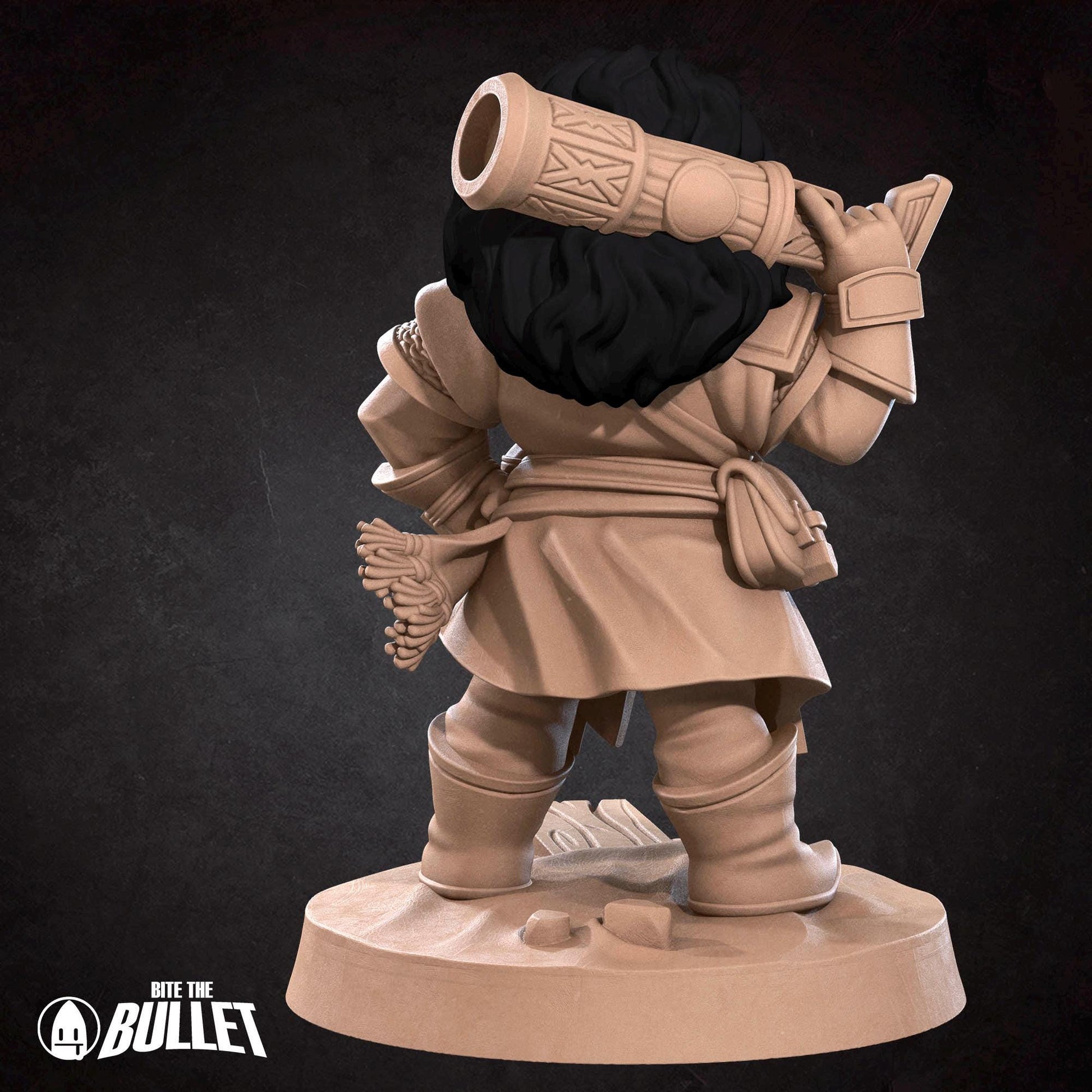 Female Dwarf Gunslinger Miniature | Tabletop RPG Miniature | Bite the Bullet | Roleplaying 3D Printed Fantasy Mini - 3DPrintDen