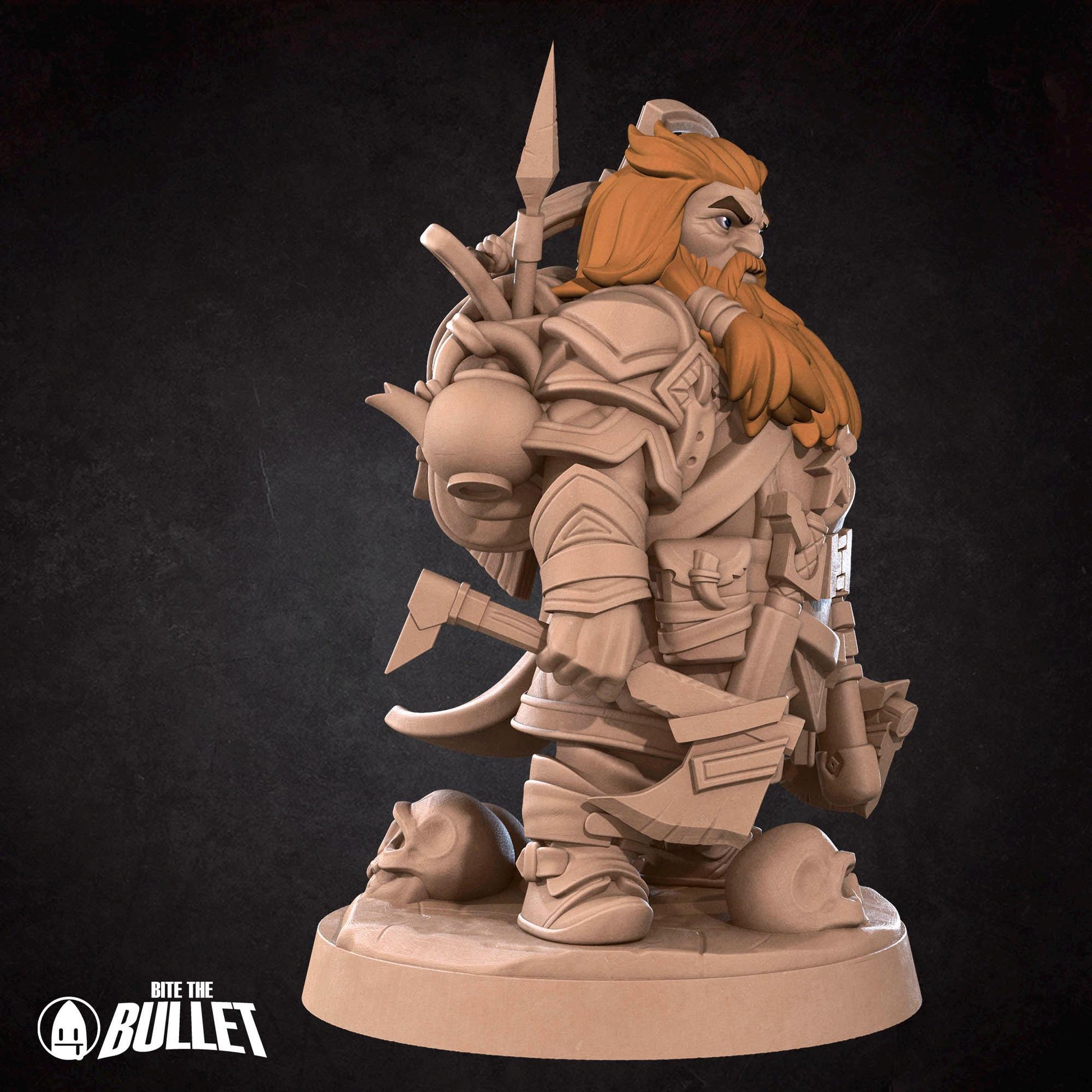 Dwarf Ranger Miniature| Tabletop RPG Miniature | Bite the Bullet | Roleplaying 3D Printed Fantasy Mini - 3DPrintDen