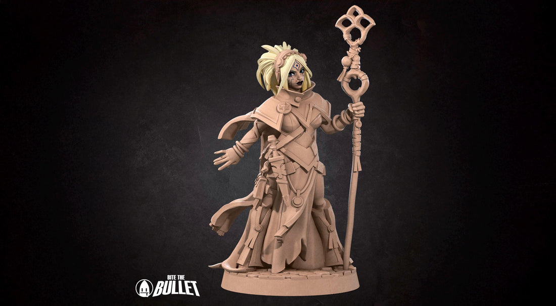 Sorceress Miniature, Saray | Tabletop RPG Miniature | Bite the Bullet | Roleplaying 3D Printed Fantasy Mini - 3DPrintDen