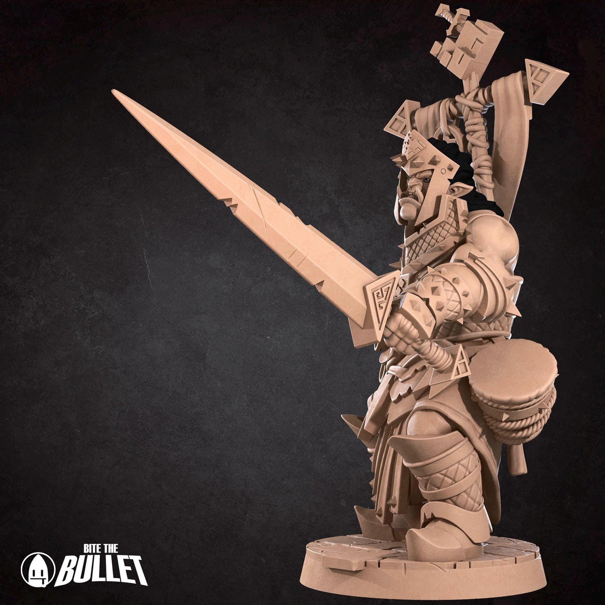 Half-Orc Warpriest Miniature | Tabletop RPG Miniature | Bite the Bullet | Roleplaying 3D Printed Fantasy Mini - 3DPrintDen