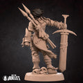 Female Barbarian Miniature | Tabletop RPG Miniature | Bite the Bullet | Roleplaying 3D Printed Fantasy Mini - 3DPrintDen