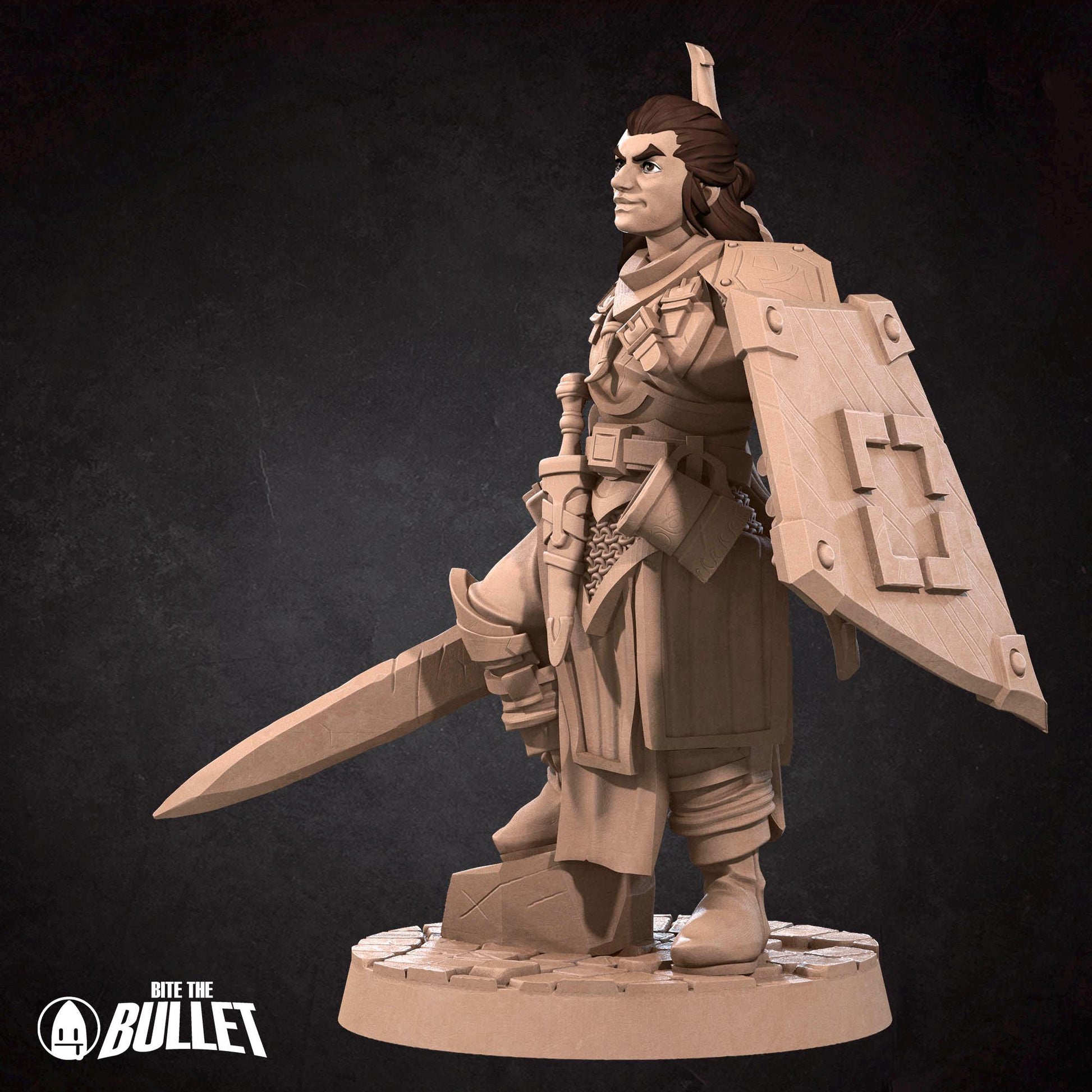 Female Fighter Miniature | Tabletop RPG Miniature | Bite the Bullet | Roleplaying 3D Printed Fantasy Mini - 3DPrintDen