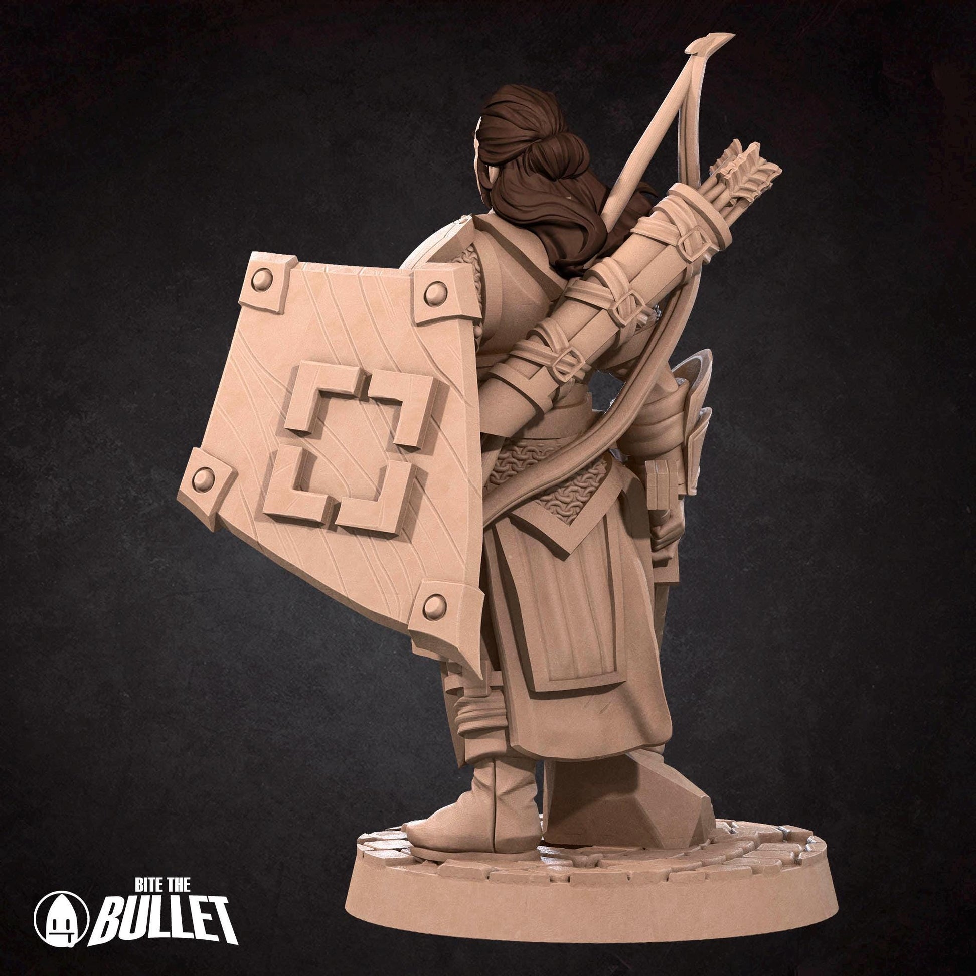 Female Fighter Miniature | Tabletop RPG Miniature | Bite the Bullet | Roleplaying 3D Printed Fantasy Mini - 3DPrintDen