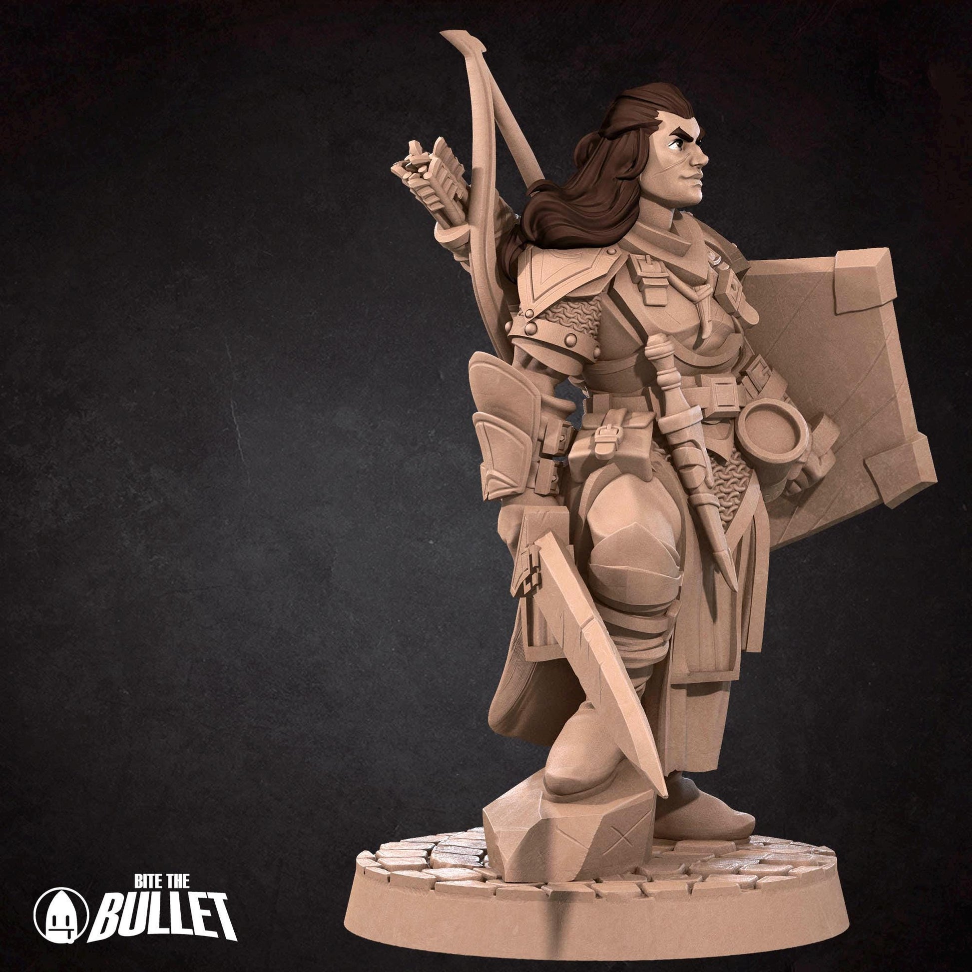 Female Fighter Miniature | Tabletop RPG Miniature | Bite the Bullet | Roleplaying 3D Printed Fantasy Mini - 3DPrintDen