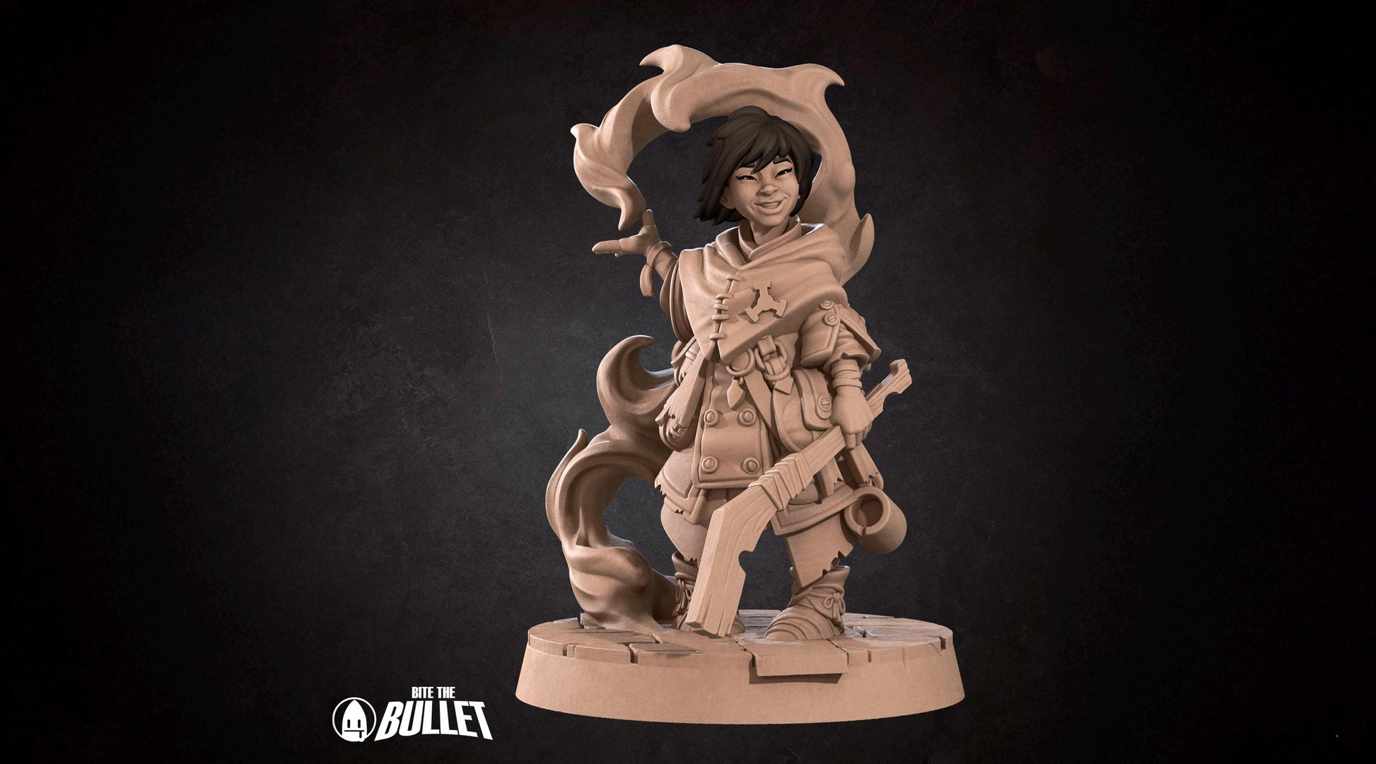 Female Kineticist Miniature | Tabletop RPG Miniature | Bite the Bullet | Roleplaying 3D Printed Fantasy Mini - 3DPrintDen