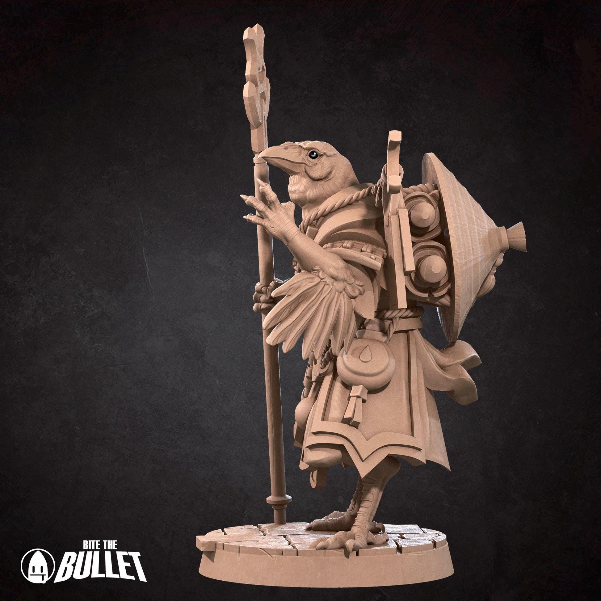 Tengu Oracle Miniature | Tabletop RPG Miniature | Bite the Bullet | Roleplaying 3D Printed Fantasy Mini - 3DPrintDen
