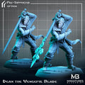 Dean the Vengeful Blade Miniature | Tabletop RPG Miniature | Miniatures Blueprint | Roleplaying 3D Printed Fantasy Mini - 3DPrintDen