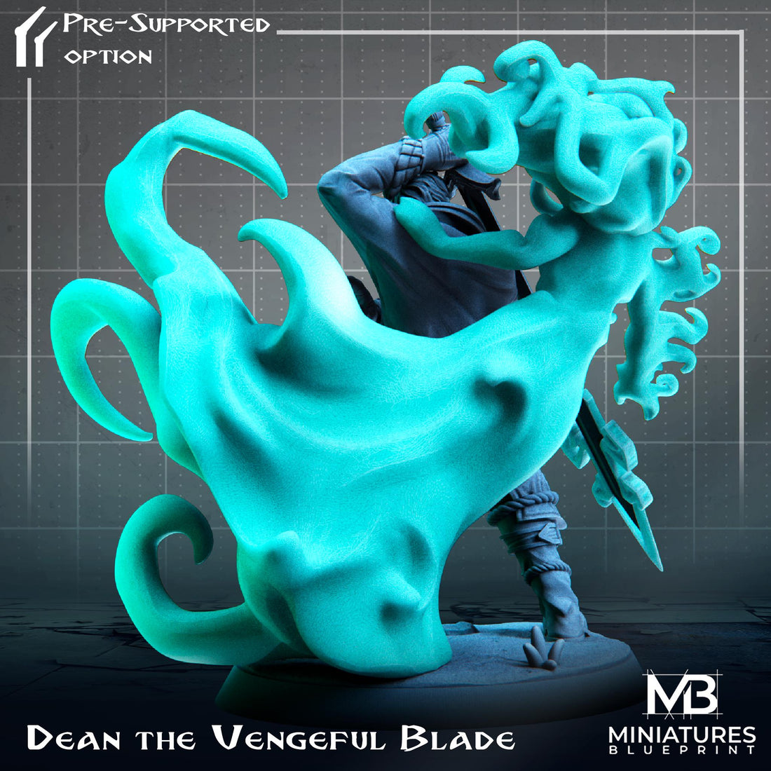 Dean the Vengeful Blade Miniature | Tabletop RPG Miniature | Miniatures Blueprint | Roleplaying 3D Printed Fantasy Mini - 3DPrintDen