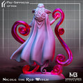 Red Witch Miniature, Nicole | Tabletop RPG Miniature | Miniatures Blueprint | Roleplaying 3D Printed Fantasy Mini - 3DPrintDen