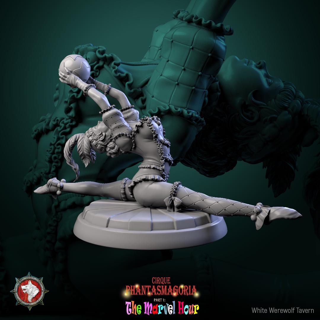 Female Circus Performer Miniature | Tabletop RPG Miniature | White Werewolf Tavern | Roleplaying 3D Printed Fantasy Mini - 3DPrintDen