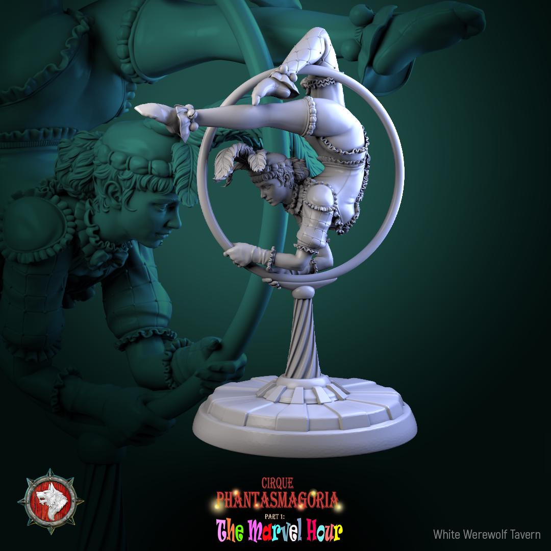 Female Circus Performer Miniature | Tabletop RPG Miniature | White Werewolf Tavern | Roleplaying 3D Printed Fantasy Mini - 3DPrintDen