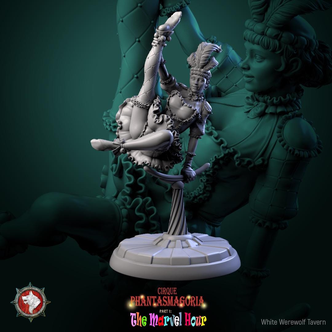 Female Circus Performer Miniature | Tabletop RPG Miniature | White Werewolf Tavern | Roleplaying 3D Printed Fantasy Mini - 3DPrintDen