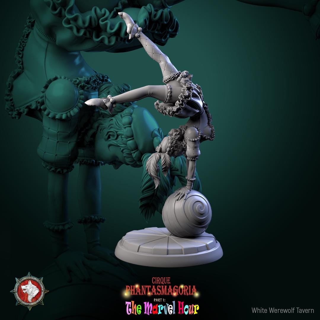 Female Circus Performer Miniature | Tabletop RPG Miniature | White Werewolf Tavern | Roleplaying 3D Printed Fantasy Mini - 3DPrintDen