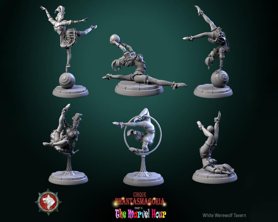 Female Circus Performer Miniature | Tabletop RPG Miniature | White Werewolf Tavern | Roleplaying 3D Printed Fantasy Mini - 3DPrintDen
