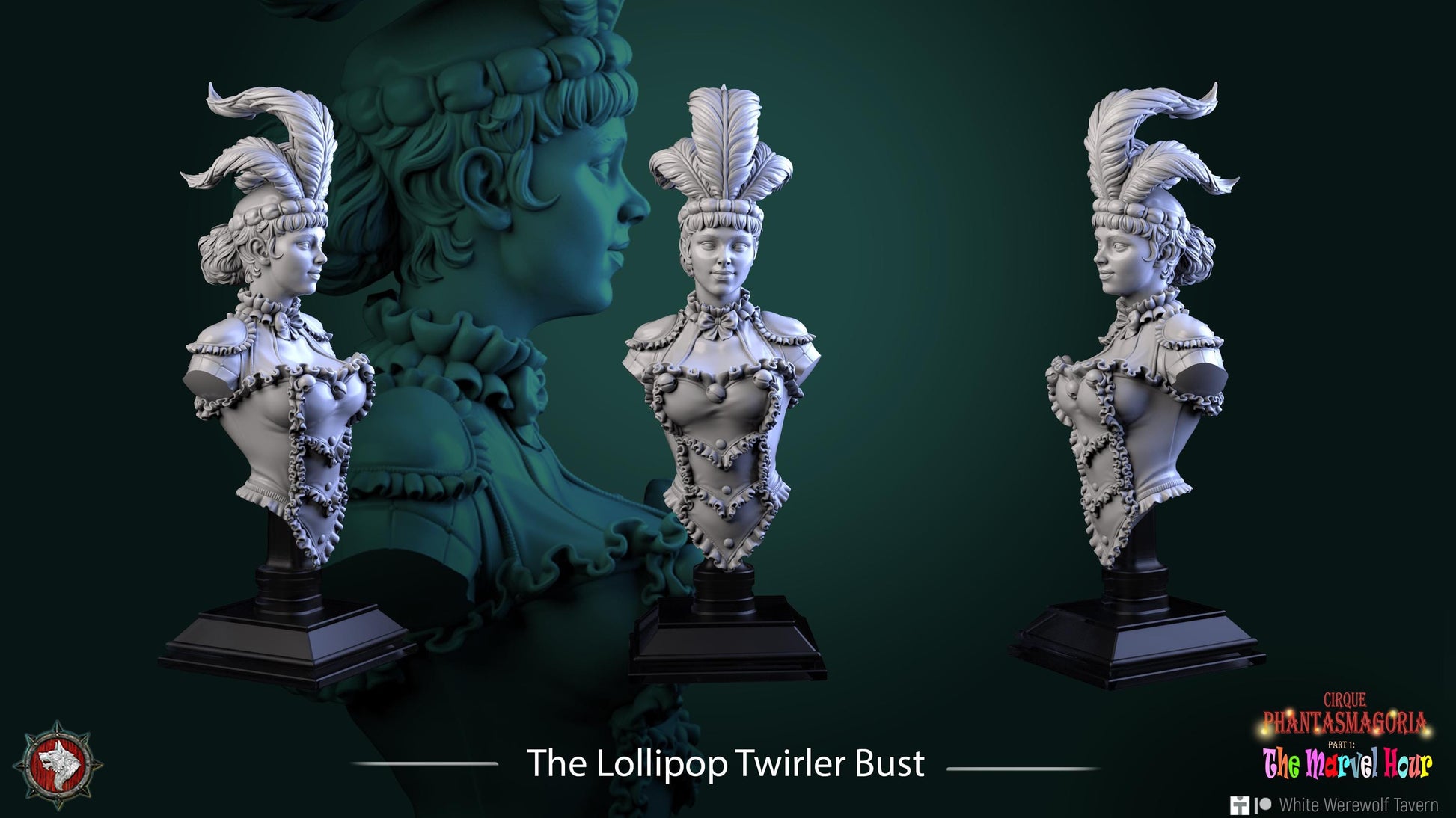 Female Circus Performer Bust | Tabletop RPG Miniature | White Werewolf Tavern | Roleplaying 3D Printed Fantasy Mini - 3DPrintDen