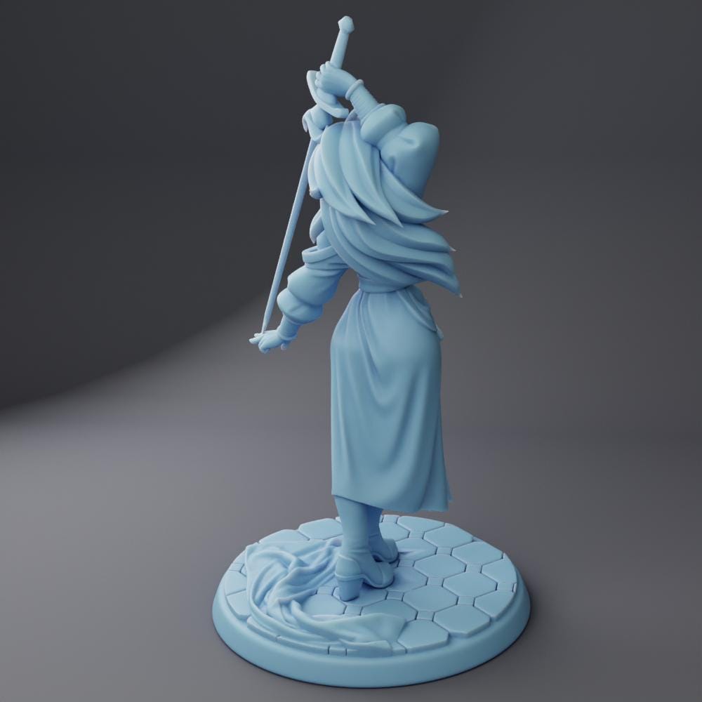 Desert Duelist Miniature, Iibra | Twin Goddess Miniatures | Tabletop RPG Miniature | Roleplaying 3D Printed Fantasy Mini - 3DPrintDen