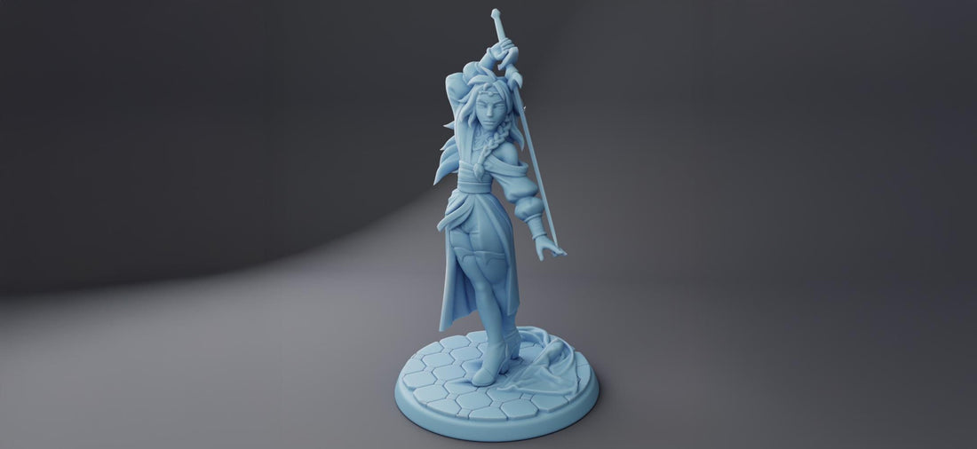 Desert Duelist Miniature, Iibra | Twin Goddess Miniatures | Tabletop RPG Miniature | Roleplaying 3D Printed Fantasy Mini - 3DPrintDen