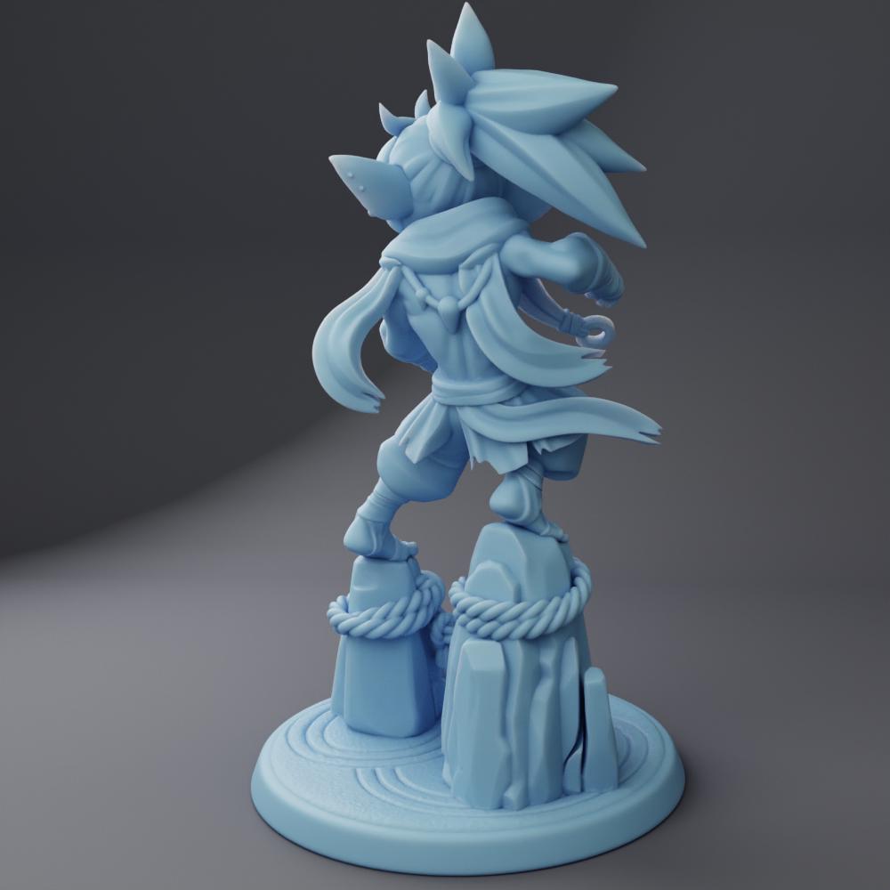 Female Goblin Monk Miniature, Saru | Twin Goddess Miniatures | Tabletop RPG Miniature | Roleplaying 3D Printed Fantasy Mini - 3DPrintDen