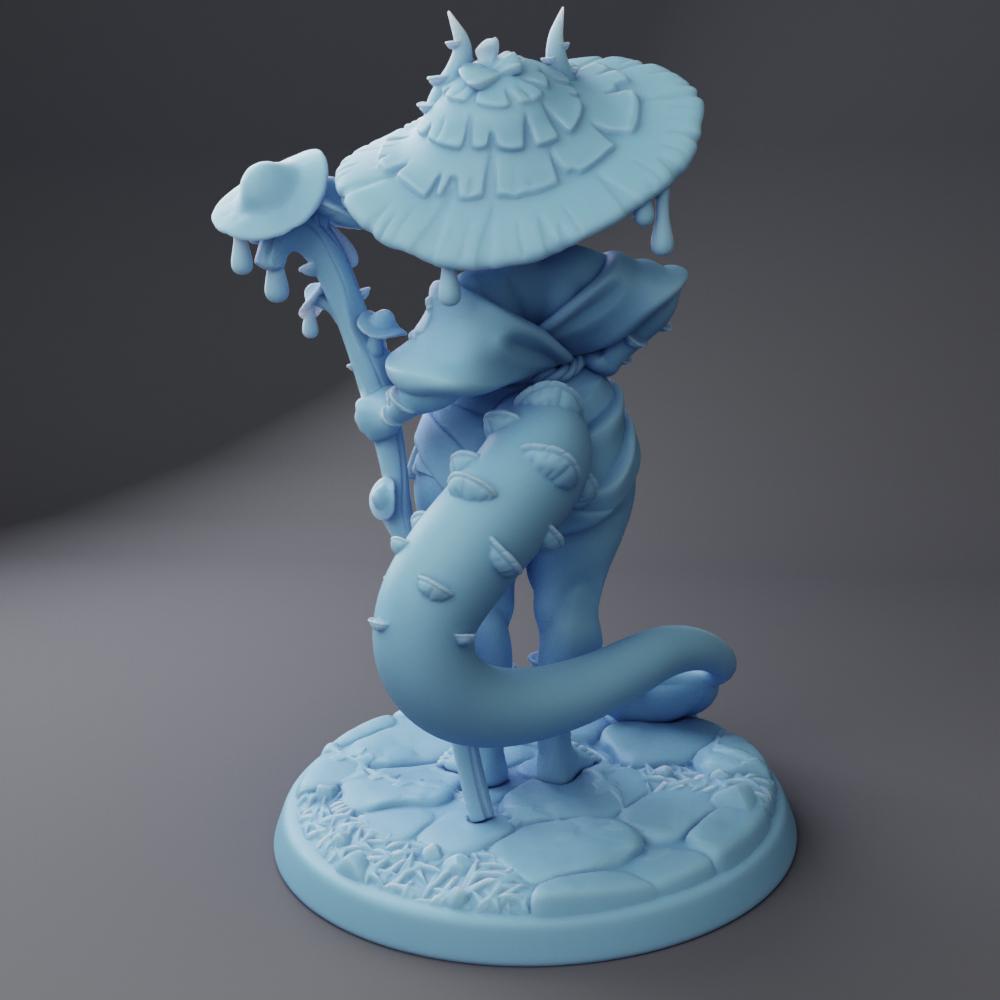 Female Spore Druid Miniature, Coprini | Twin Goddess Miniatures | Tabletop RPG Miniature | Roleplaying 3D Printed Fantasy Mini - 3DPrintDen