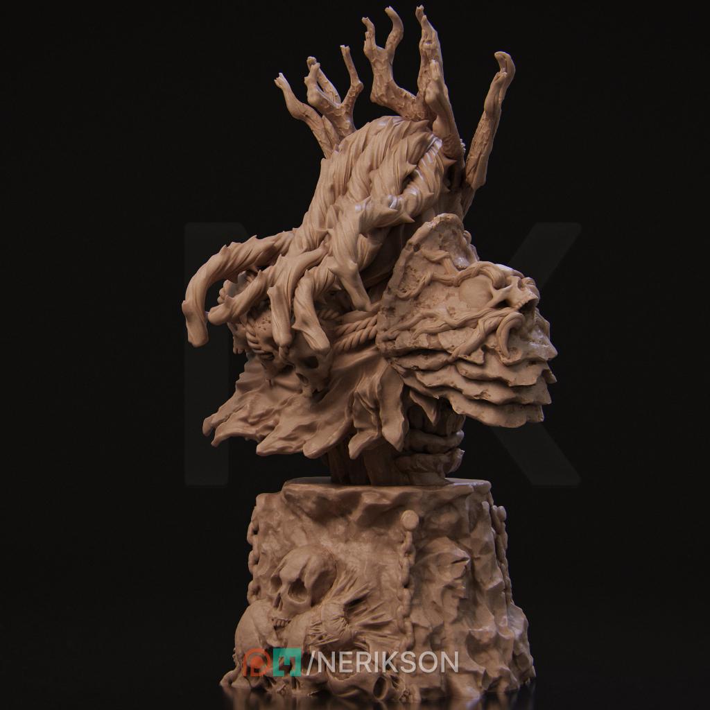 Horseman Bust, Famine | Tabletop RPG Miniature | Nerikson | Roleplaying 3D Printed Fantasy Mini - 3DPrintDen
