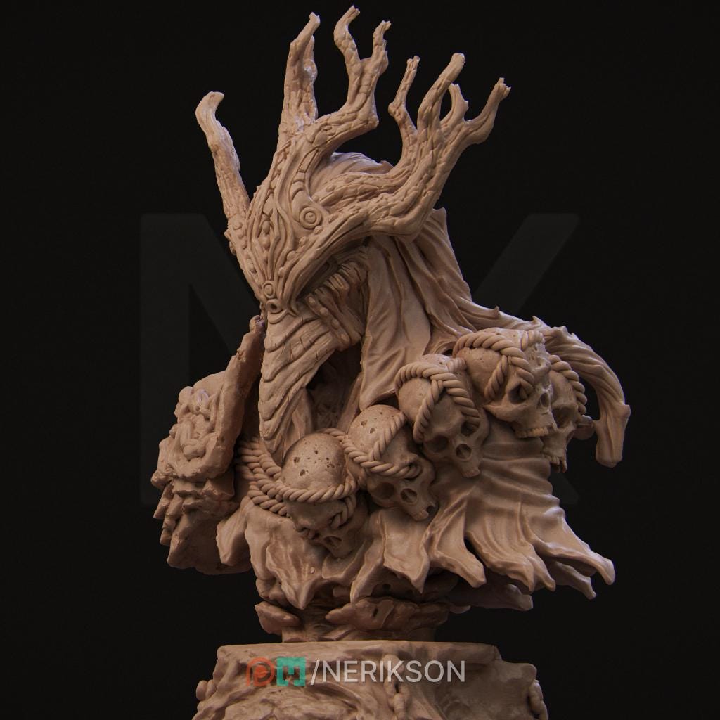 Horseman Bust, Famine | Tabletop RPG Miniature | Nerikson | Roleplaying 3D Printed Fantasy Mini - 3DPrintDen