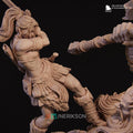 Lia vs. the Giant Diorama Miniature | Tabletop RPG Miniature | Nerikson | Roleplaying 3D Printed Fantasy Mini - 3DPrintDen