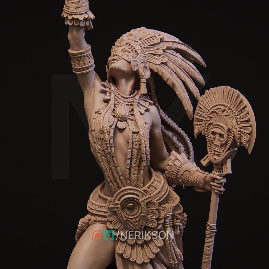 Priestess of Death Miniature, Necalin | Tabletop RPG Miniature | Nerikson | Roleplaying 3D Printed Fantasy Mini - 3DPrintDen