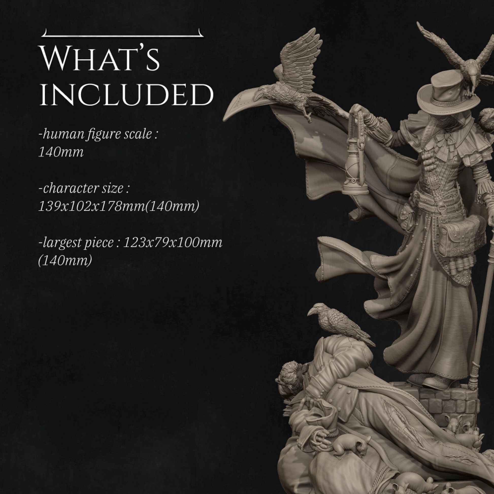 Plague Doctor Miniature | Tabletop RPG Miniature | Nerikson | Roleplaying 3D Printed Fantasy Mini - 3DPrintDen